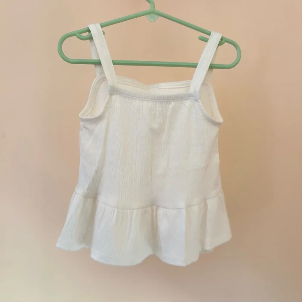 White Peplum Tank Top | Toddler Girl 3T | NWT | The Children’s Place